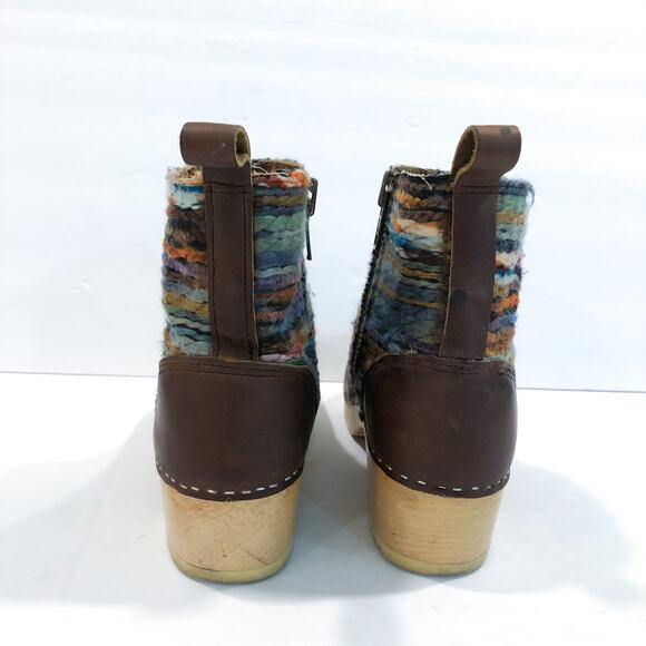 Scandic Edith Hippie Yarn Mid Heel Zipper Clog Boots - Picture 6 of 11